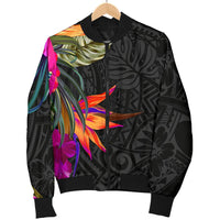 Polynesian Men's Bomber Jacket - Hibiscus Pattern - Polynesian Pride