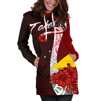 Tokelau Polynesian Hoodie Dress - Coat Of Arm With Hibiscus - Polynesian Pride
