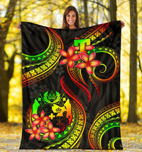 Tonga Polynesian Premium Blanket - Reggae Plumeria - Polynesian Pride