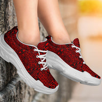 Polynesian Lauhala Mix Red Chunky Sneakers - Polynesian Pride