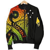 Papua New Guinea Men's Bomber Jacket - PNG Bird And Polynesian Decorative Pattern - Polynesian Pride