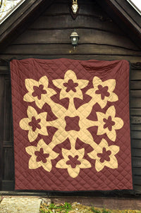 Hawaiian Premium Quilt Royal Pattern - Coral - A1 Style - Polynesian Pride