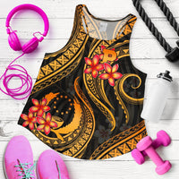 Pohnpei Micronesian Women Racerback Tank - Gold Plumeria GOLD - Polynesian Pride