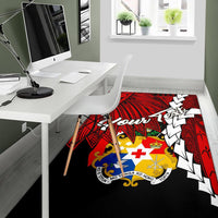 Tonga Polynesian Custom Personalised Are Rug - Tribal Wave Tattoo Flag Color - Polynesian Pride