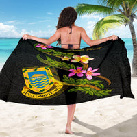 Tuvalu Polynesian Custom Personalised Sarong - Plumeria Tribal - Polynesian Pride