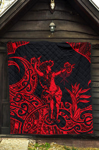 Polynesian Hawaii Premium Quilt - Hula Girl Red - Polynesian Pride