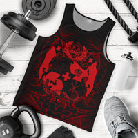 Tonga Polynesian Men's Tank Top - Red Tribal Pattern Black - Red - Polynesian Pride