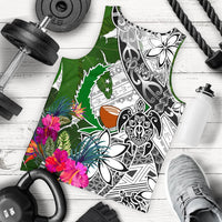 Pohnpei Men's Tank Top White - Turtle Plumeria Banana Leaf White - Polynesian Pride