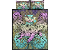 Hawaii Turtle Wave Polynesian Quilt Bed Set - Hey Style Yellow Yellow - Polynesian Pride