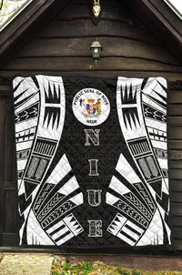 Niue Premium Quilt - Niue Seal Polynesian White Tattoo - Polynesian Pride