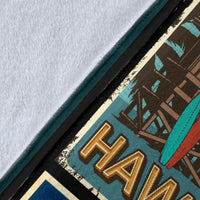Hawaii Culture Vintage Premium Blanket Blue - Polynesian Pride