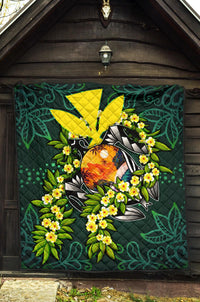 Polynesian Hawaii Premium Quilt - Ti Leaf Lei Turtle - Polynesian Pride