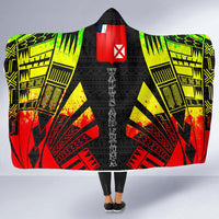 Wallis And Futuna Hooded Blanket - Polynesian Tattoo Reggae - Polynesian Pride
