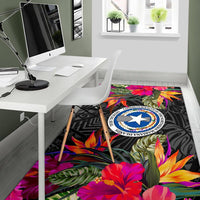 Northern Mariana Islands Area Rugs Hibiscus Polynesian Pattern - Polynesian Pride