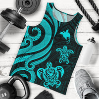 Papua New Guinea Men's Tank Top - Turquoise Tentacle Turtle Turquoise - Polynesian Pride