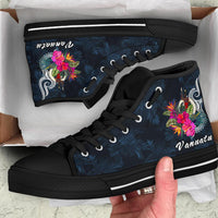 Vanuatu Polynesian High Top Shoes - Tropical Flower - Polynesian Pride
