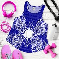 Marshall Islands Polynesian Women Tank Top Map Blue - Polynesian Pride