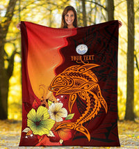 Marshall Islands Custom Personalised Premium Blankets - Tribal Tuna Fish - Polynesian Pride