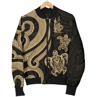 New Caledonia Men's Bomber Jacket - Gold Tentacle Turtle - Polynesian Pride