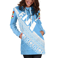 Fiji Tapa Rugby Women Hoodie Dress version Style You Win - Blue - Polynesian Pride