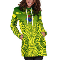 Cook Islands Hoodie Dress - Cook Islands Coat Of Arms Kuki Arirani Premium - Polynesian Pride