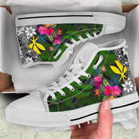 Hawaii High Top Shoes - Turtle Plumeria Banana Leaf - Polynesian Pride