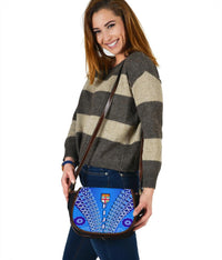 Fiji Drua Leather Saddle Bag Tapa - Polynesian Pride