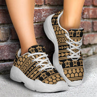 Polynesian tattoo tribal Gold Chunky Sneakers - Polynesian Pride