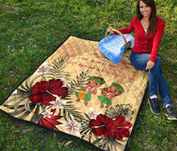 Hawaii Hibiscus Hawaiian Love Poem Valentine's Premium Quilt - Amour Style - AH - Polynesian Pride