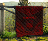 Hawaii Premium Quilt - Hawaii Seal Polynesian Chief Dark Red Version - Polynesian Pride
