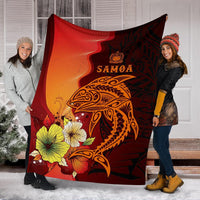Samoa Premium Blanket - Tribal Tuna Fish - Polynesian Pride