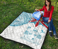 Fiji Polynesian Premium Quilt - Fiji Flag Fiji Flag with Coat of Arms - Polynesian Pride
