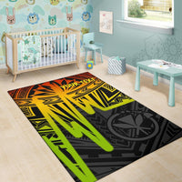 Hawaii Personalised Area Rugs - Kanaka Maoli With Polynesian Pattern In Heartbeat Style (Reggae) - Polynesian Pride