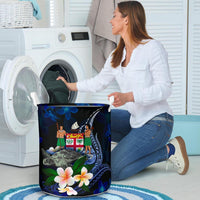 Fiji Polynesian Laundry Basket - Turtle With Plumeria Flowers - Polynesian Pride