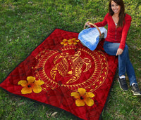 Hawaii Turtle Polynesian Premium Quilt - Oil Style - Polynesian Pride