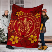 Hawaii Turtle Polynesian Premium Blanket - Oil Style - Polynesian Pride
