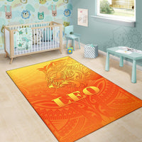Sun In Leo Zodiac Area Rug Polynesian Tattoo Simple - Orange - Polynesian Pride