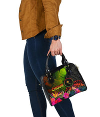 Chuuk Polynesian Shoulder Sweater - Hibiscus and Banana Leaves - Polynesian Pride