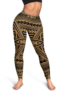 Polynesian Seamless Gold Hawaii Women's Leggings AH - Polynesian Pride
