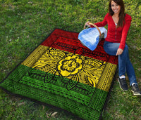 Hawaii Polyensian Kanaka Flag Turtle Premium Quilt - Polynesian Pride