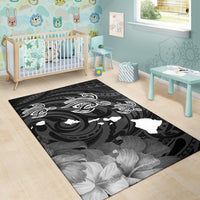 Hawaii Turtle Hibiscus Map Polynesian Area Rug AH - Polynesian Pride