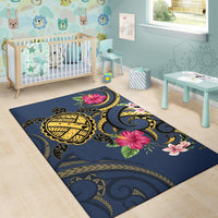Hawaii Polynesian Turtle Hibiscus Plumeria Rug - Nane Style - Polynesian Pride