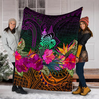 New Caledonia Polynesian Premium Blanket - Summer Hibiscus - Polynesian Pride
