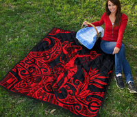 Polynesian Hawaii Premium Quilt - Hula Girl Red - Polynesian Pride