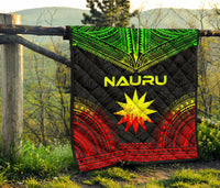 Nauru Premium Quilt - Nauru Flag Polynesian Chief Reggae Version - Polynesian Pride