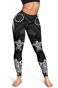 Cook Islands Women's Leggings - White Tentacle Turtle - Polynesian Pride