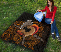 Hawaiian Warrior Helmet Polynesian Premium Quilt - Polynesian Pride