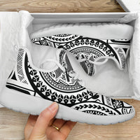 American Samoa Polynesian Tattoo Mesh Knit Sneakers White - Polynesian Pride
