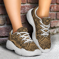 Polynesian Symmetry Gold Chunky Sneakers - Polynesian Pride