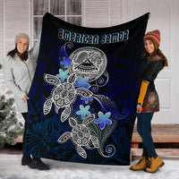 American Samoa Polynesian Premium Blanket - Blue Turtle Couple - Polynesian Pride